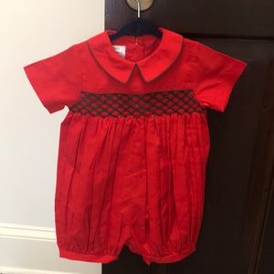 Smocked Christmas Romper for a boy or girl!